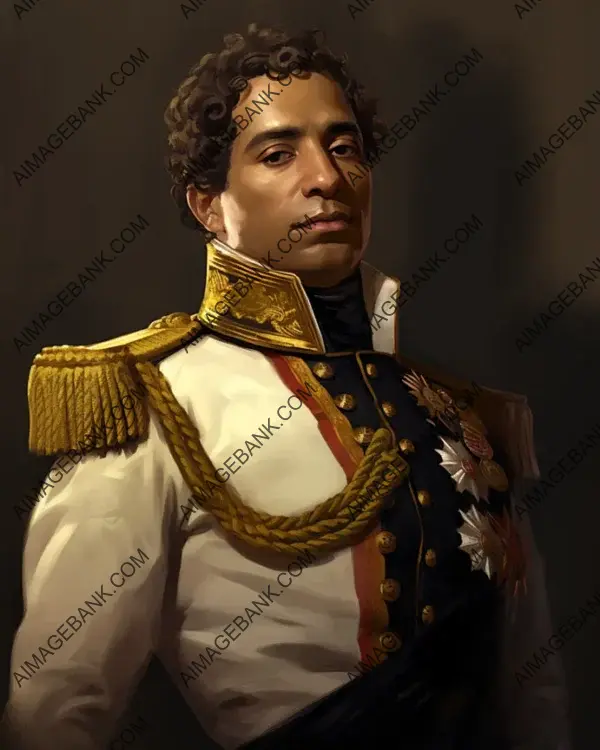 Vintage black and white portrait of Simon Bolivar, a historical icon.