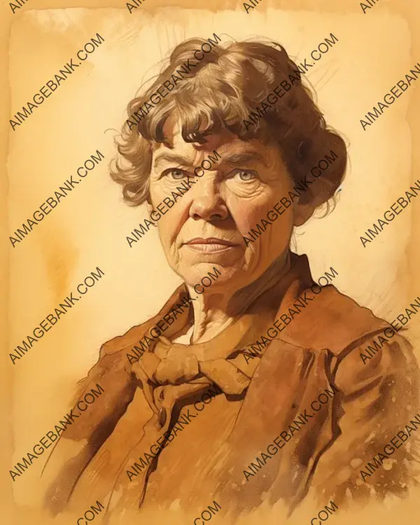 Margaret Mead&#8217;s sepia-toned portrayal in historical imagery.