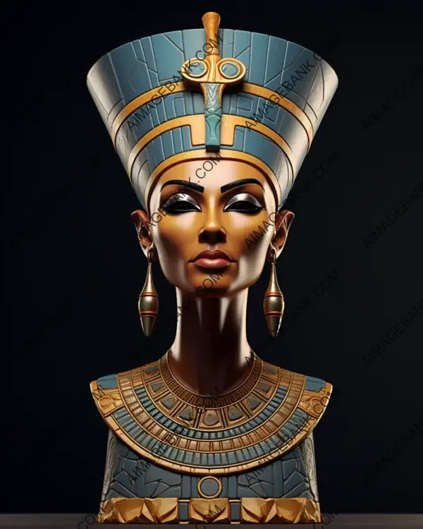 Nefertiti&#8217;s artistic depiction in historical visuals shines brightly.