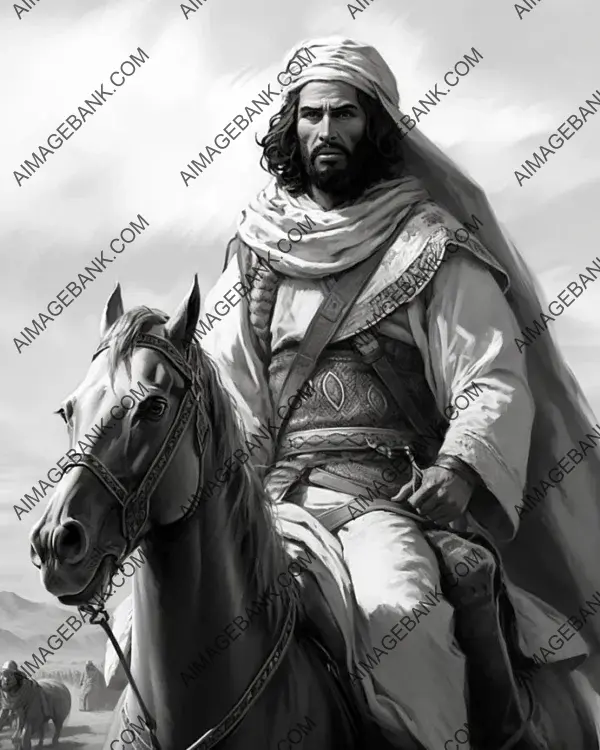 Tahir ibn al-Husayn&#8217;s portrayal in historical imagery is vintage-inspired.