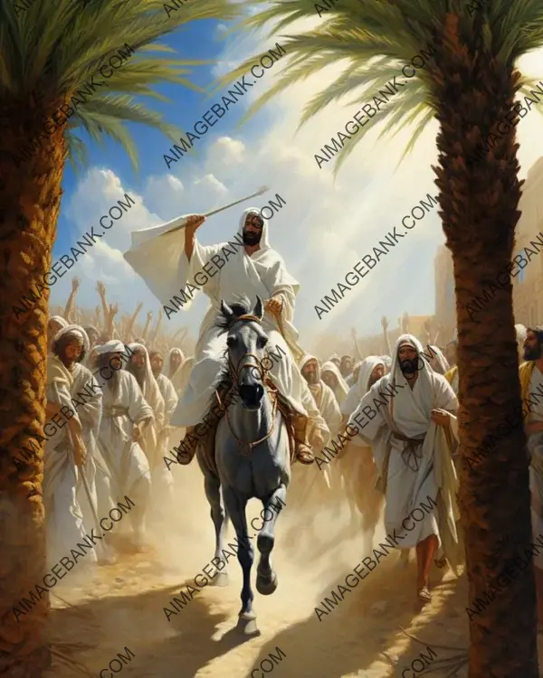 Triumphal Entry into Jerusalem&#8217;s imagery vividly depicts the significance of the historical triumph.