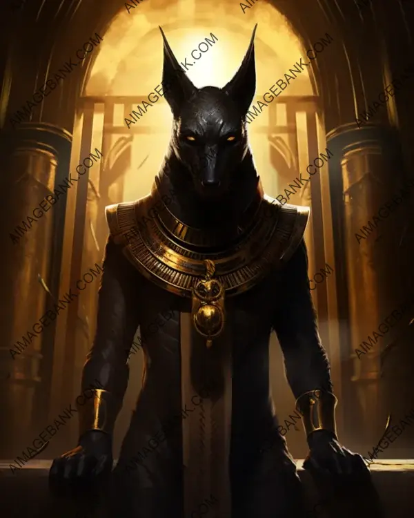 Anubis illustrates a solemn scene featuring Anubis, preserving his historical significance.