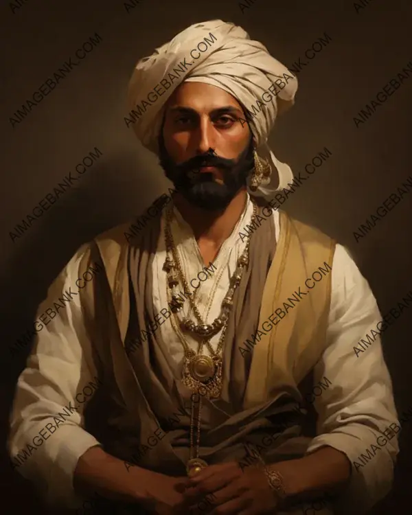 Duleep Singh&#8217;s portrayal in sepia tones reflects the historical charm of his era.