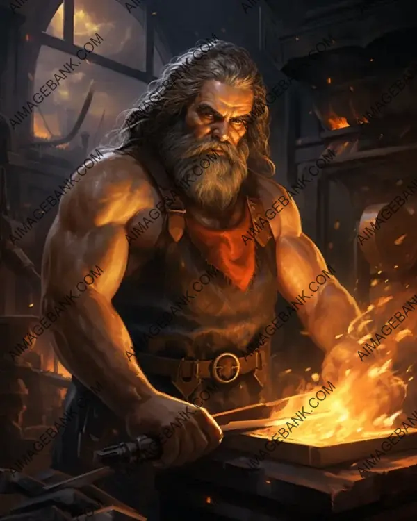 Hephaestus Crafts Depictions That Showcase the Mythological Craftsmanship of Hephaestus, the Greek God of Blacksmiths.