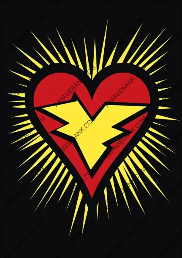 Comic Book Style Simple Heart Icon for Design.