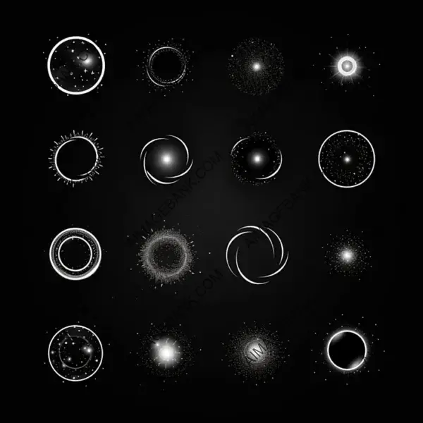 Immerse in the enigmatic cosmos with this black hole icon set.