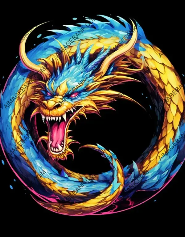 Dragon Circle Art in Digital Form