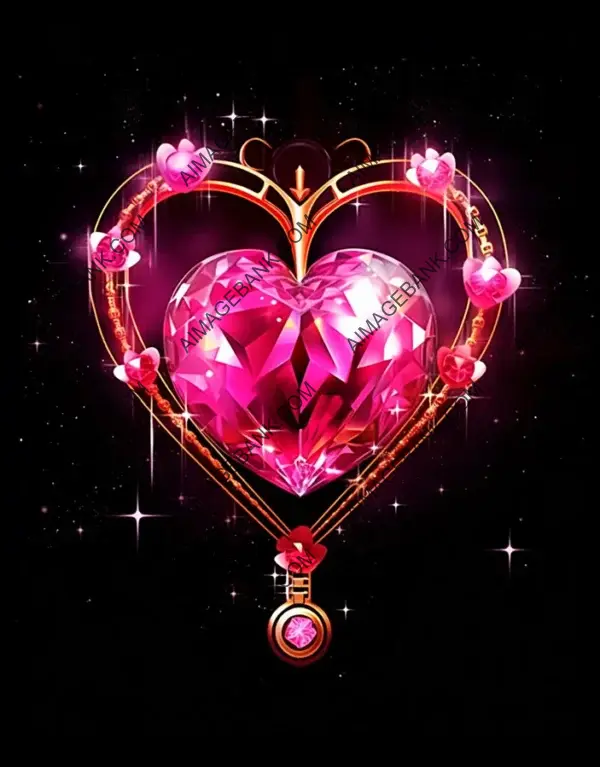 Diamond Heart Art in Digital Form