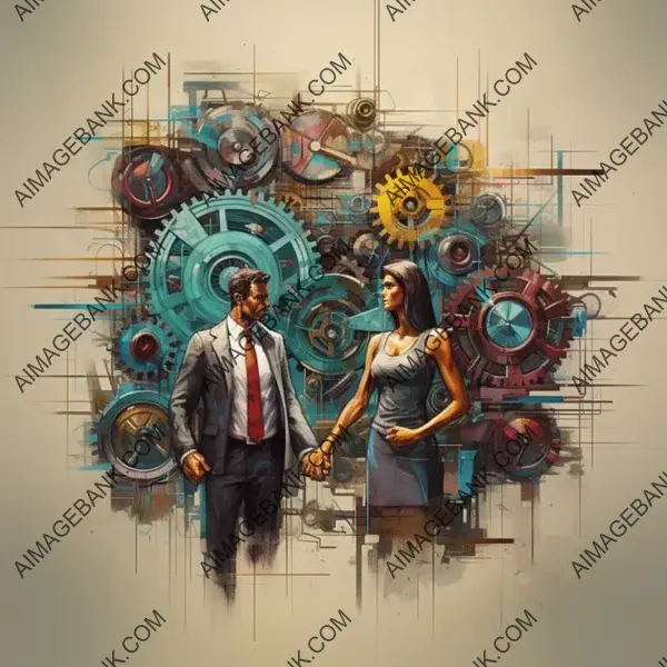 Professional Gesture: Man and Woman Shaking Hands