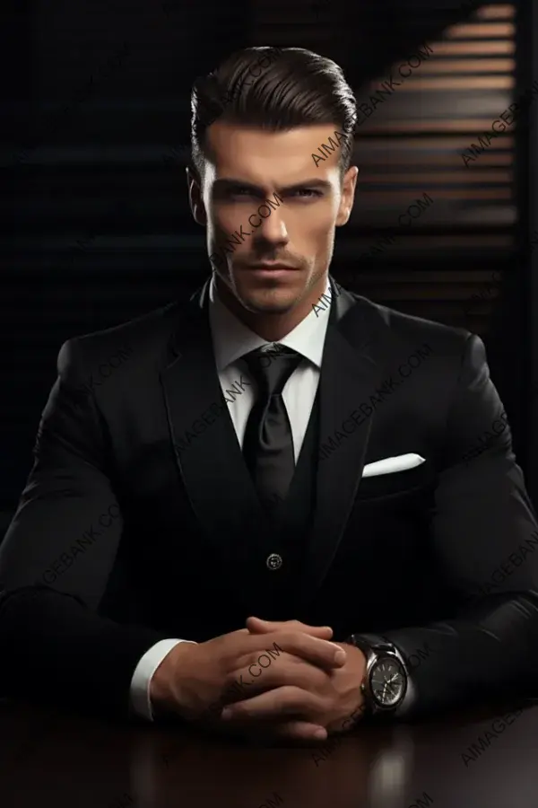 Sophisticated Style: Handsome Man in a Black Suit