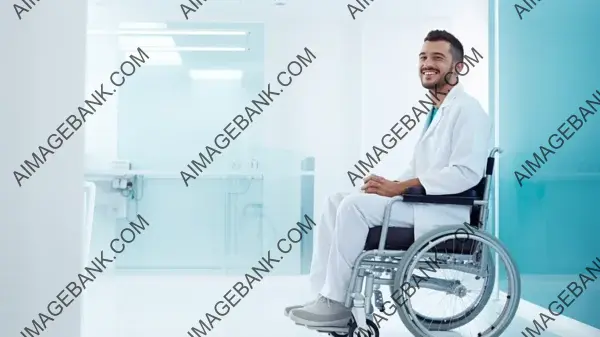 Comfortable Living: Man in Wheelchair in a Modern Room