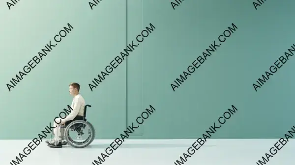 Immersive Simulation: Man in Wheelchair in Modern Room