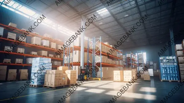 Streamlined Efficiency: Interior of a Well-Organized Warehouse