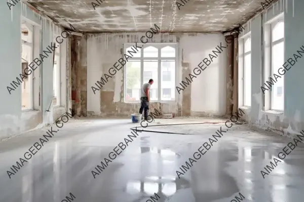 Applying Screed and Allowing It to Dry in Interior Space