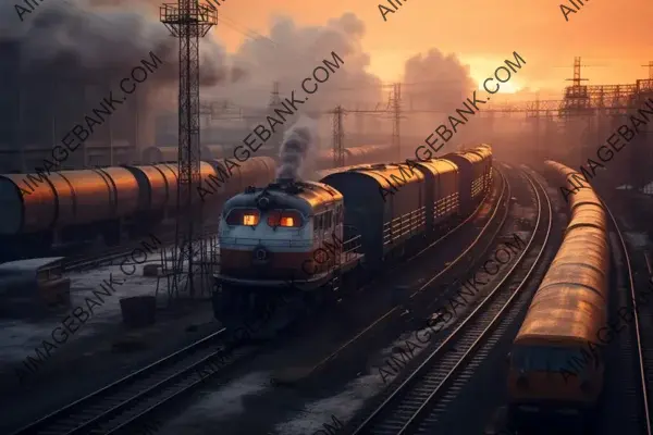 Massive Freight Train in Motion