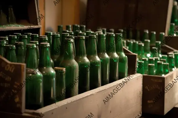 Boxes Packed with Green Beer Bottles