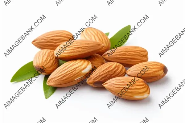 Almonds Separated on a See-Through Background