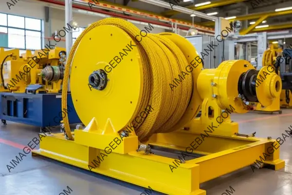 Yellow Winch in a Manufacturing Facility