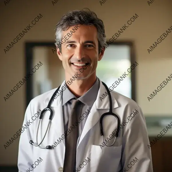 Caring Middle-Aged Primary Care Doctor with a Warm Smile