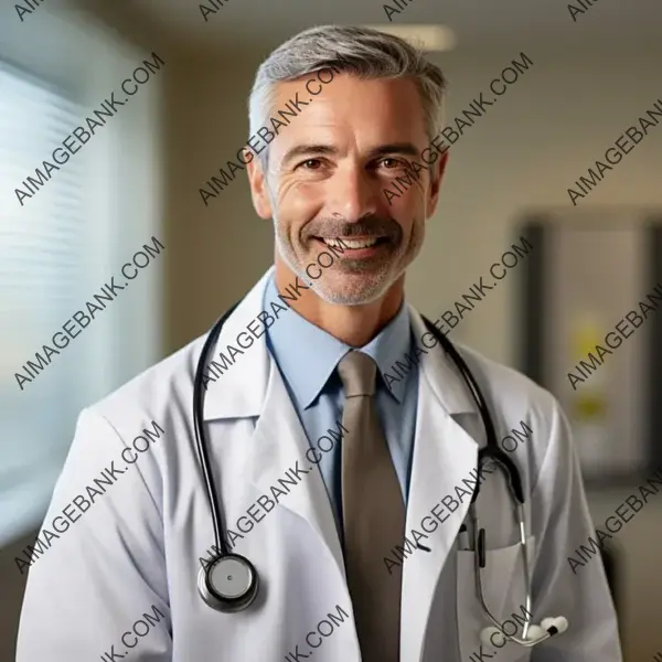 Middle-Aged Primary Care Doctor with a Kind and Welcoming Smile