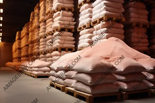 Potash Minerals Stored in a Warehouse Awaiting Shipment