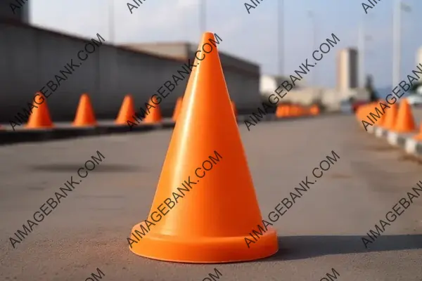 Vibrant Orange Cones at a Road Construction Project