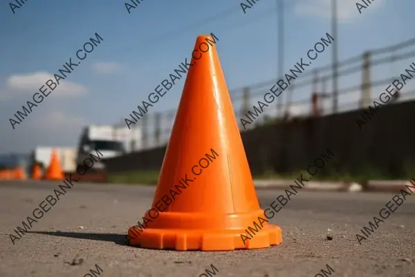 Traffic Cones in Vivid Orange at a Construction Site