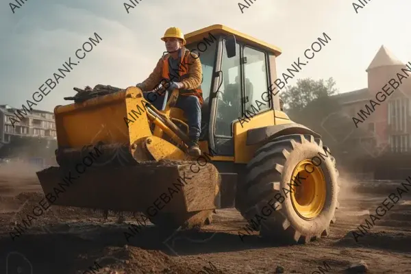 Skilled Worker Expertly Managing Construction Vehicles on Land