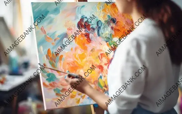 Expressing Creativity: A Close-Up of a Talented Female Artist