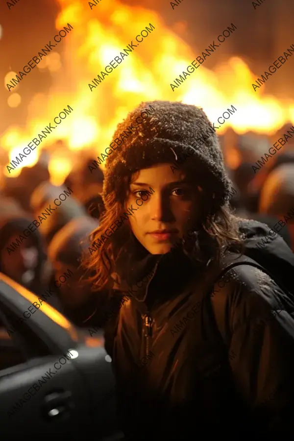 Beauty in the Midst of Chaos: A Color Photo of an Iranian Girl.