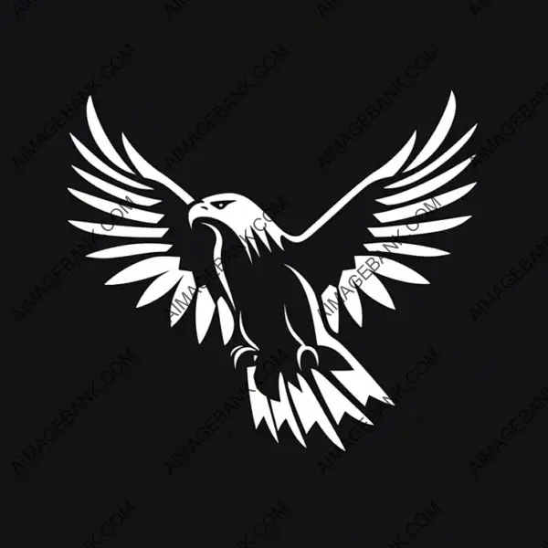 Native American Eagle Logo in a Minimalist Stencil Style