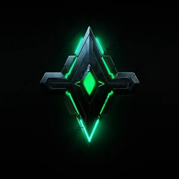 Sci-Fi Forward Arrows Symbol in Black and Green