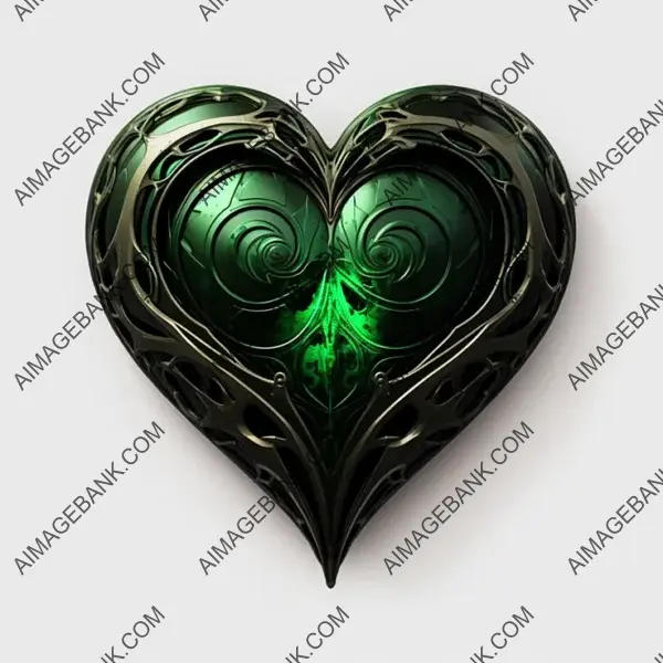 Logo with a Black and Green Heart Symbol