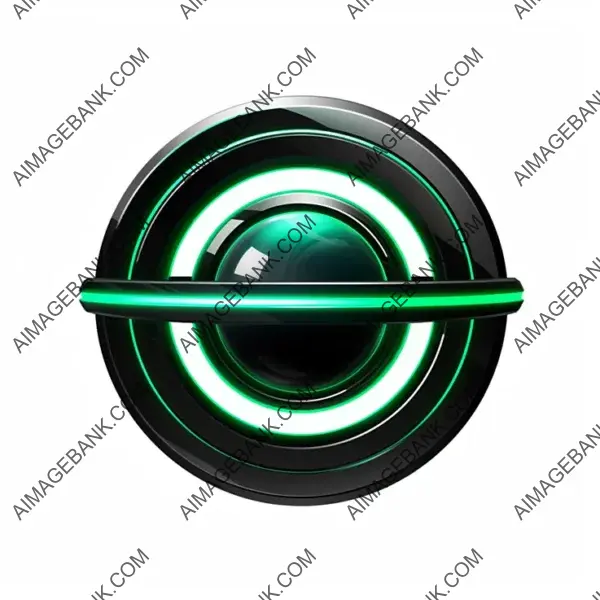 Ringed Planet Symbol in Black and Green for Sci-Fi Logo