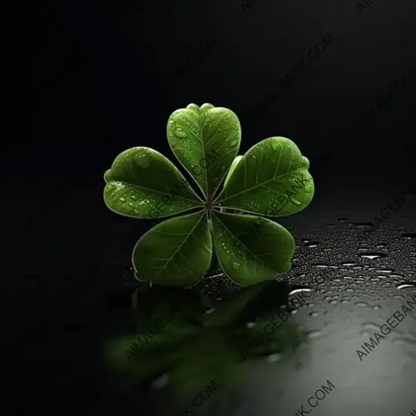 Witness the Charm of a Four-Leaf Clover Icon Set Against a Black Background