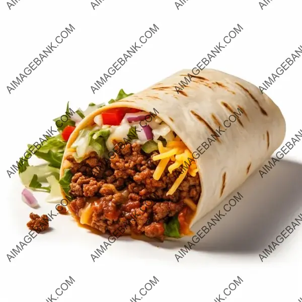 Dive into Deliciousness with Seasoned Ground Beef Burrito.