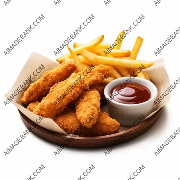 Chicken Strip Basket Delight: Crispy and Delicious.