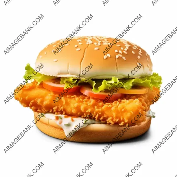 Delicious Fish Sandwich with Breaded and Fried Fillet