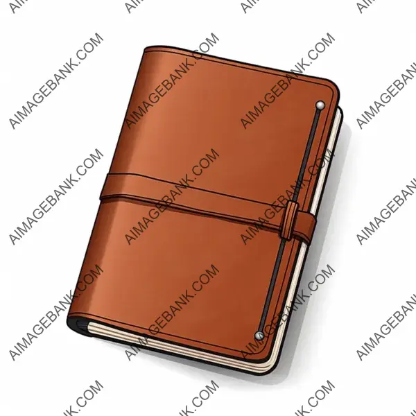 Sophisticated 2D Vector Art: Leather Diary Illustration