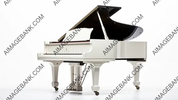 Elegant Piano on a White Background