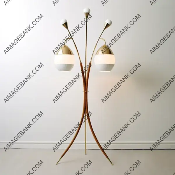 Standing Lamp Illuminating Mid-Century Interior Design