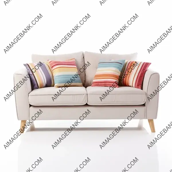 White Background Ovya Sofa Seater in Colorful Fabric for Your Living Area