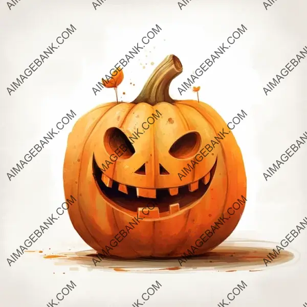 Sketch and Place: Pumpkin on White Background