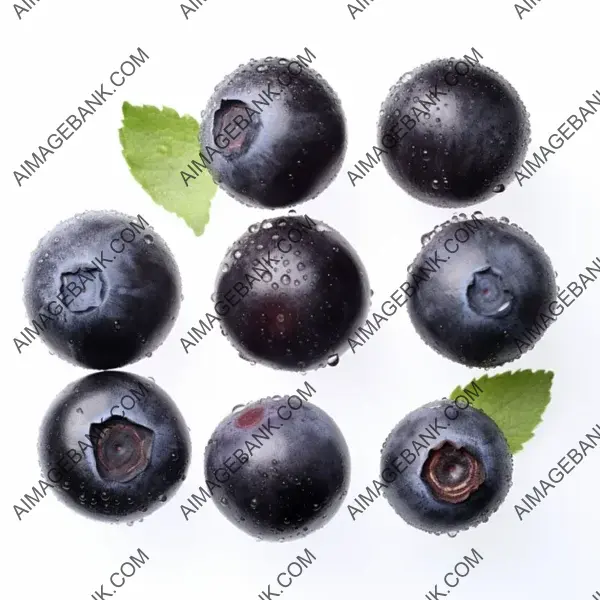 Acai Berries Cut in Half: Fruit Photography on White