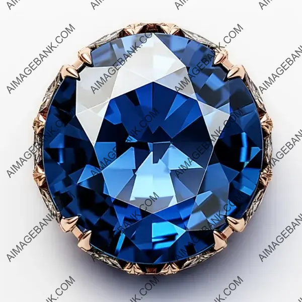 Blue Sapphire Round Gemstone: Simple on White