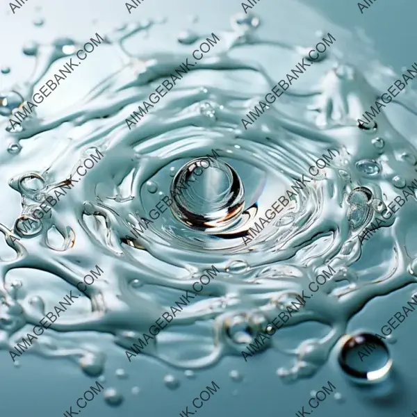 Close-Up Perfectly Round Water Drop: White Background