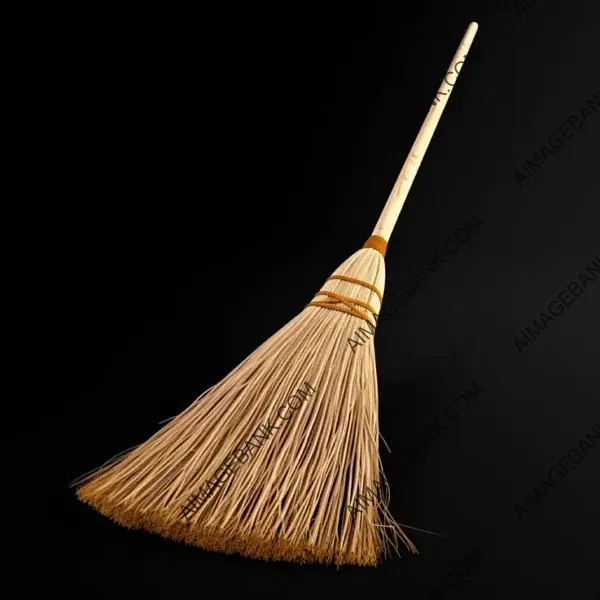 A witch&#8217;s broom in clipart style.