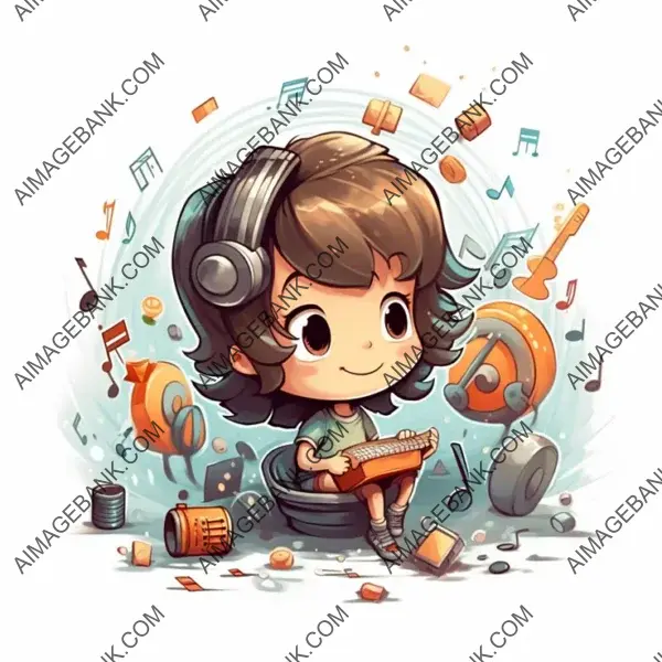 Vibrant clipart capturing the essence of animated music.