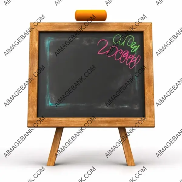 Playful Blackboard Digital Design in 3D Cartoon Style