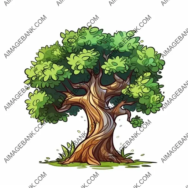 Vector Illustration of a Cartoon-Style Tree Trunk Creation